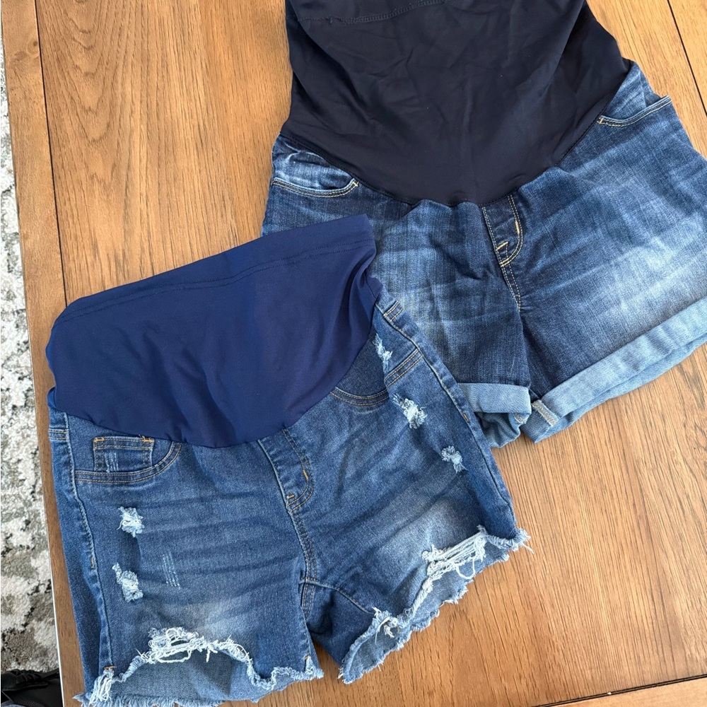 Size S Blue Jean Maternity Shorts